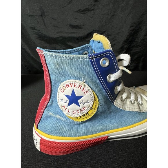 Converse Chuck Taylor All Star High Double Logo Blue Men 5 Women 7 Shoes - Picture 10 of 10